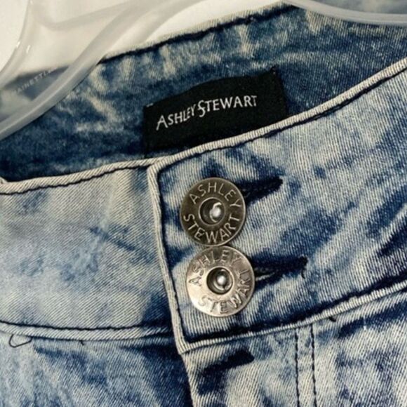 Curvy Acid Washed Denim Jeans Y2K 80s 90s High Rise ASHLEY STEWART  Womens 12 - Picture 7 of 15